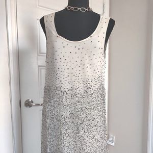 Retro  Vintage style white hand embroidered dress